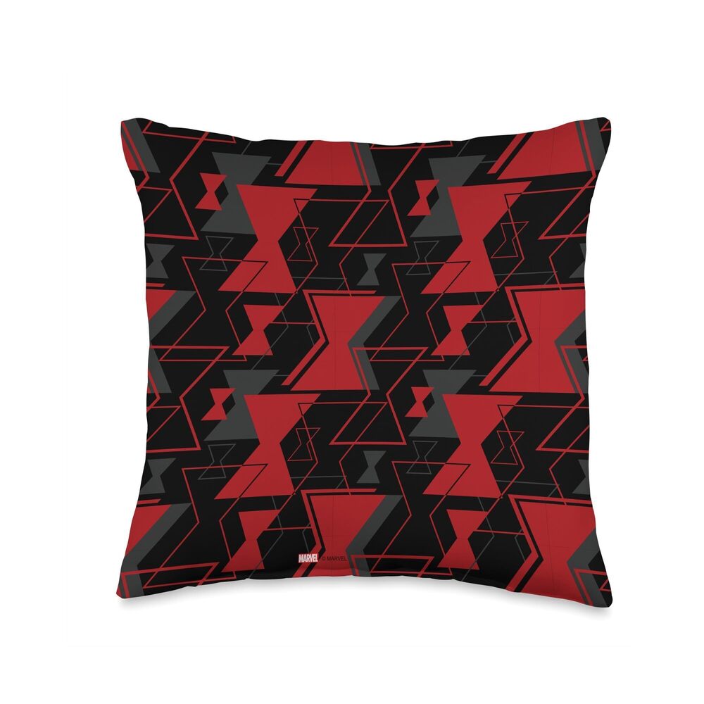 8634 Black Widow Icon Red Hourglass Print Throw Pillow